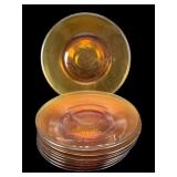 6 Amber Glass Plates 6.5" Round