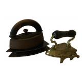 2 Vintage Irons w/ Trivets