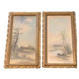 2 Framed Prints 28"x13.5"