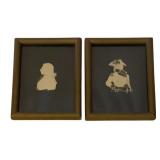 2 Framed Silhouettes 6.5"x4.75"