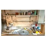 Assorted Items on Counter and Shelf