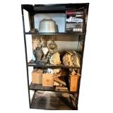 Metal Shelf w/ assorted items on shelves only