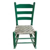 Vintage Painted Woven Seat Rocker