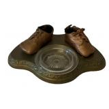 Bronze Baby Shoes Ashtray 3.5"x9"x6.5"