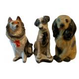 3 Chalkware Dogs 11.5"