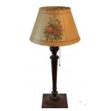 Vtg Floral Shade Table Lamp 26"