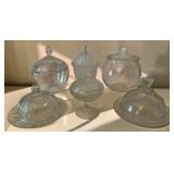 6 Covered Jars & Dishes