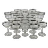 24 Silver Rimmed Glasses - 6" Tall