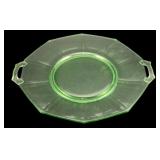 Uranium Glass Serving Platter 11.5"x10.25"