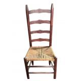 Vintage Ladder Back Chair w/ Rush Seat