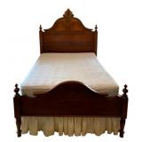 Antique Full Size Bed Frame w/ Bedding