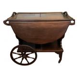 Mahogany Wood Serving Cart - 32 x 36 x 19