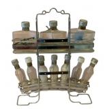 Metal Rack w/ Glass Bottles 18"x15"x4"