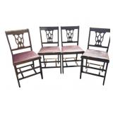 4 Vintage Chairs - 33 x 16.5 x 16.5