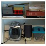 Assorted Items on 2 Shelves