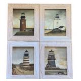 4 Framed Lighthouse Prints - 13.5 x 11.5 ea