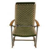 Vintage Aluminum & Wood Folding Rocker