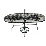 Outdoor Oval Patio Table w/ Umbrella