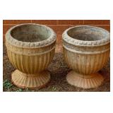 Pair of Concrete Planters - 13 x 13