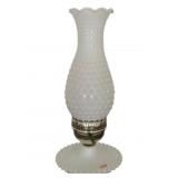Hobnail Milk Glass Hurricane Table Lamp