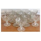 12 Vtg Cut Crystal Footed Dessert Cups