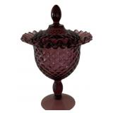 Vtg Amethyst Viking Glass "Yesteryear" Candy Dish
