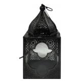 Three Hands Metal Lantern - 4.25 x 4.25 x 9