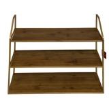 Three Hands Metal/Wood Wall Shelf Storage