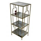 Three Hands Brass Color Mirrored Shelf