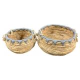 2 Three Hands Decorative Baskets - 19 x 10.25