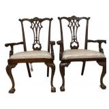 Pair Alden Home Chippendale Arm Chairs