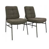 Pair Elk Upholstered Metal Frame Chairs