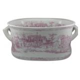 Large Pink & White Transferware Planter