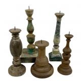5 Candle Prickets 6.5" - 12" Tall