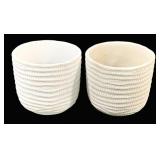 2 Three Hands Ceramic Planters - 5.5 x 6