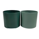 2 Three Hands Metal Planters - 6.25 x 6.75