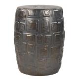 Elk Studio Cambeek Accent Stool, Black 18x14"