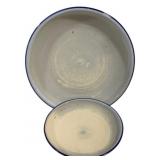 2 Three Hands Stoneware Plates - 6", 9" Round