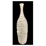 Three Hands White/Gold Trim Vase - 9 x 25