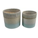2 Three Hands Planters - 5 x 5, 6 x 6.5