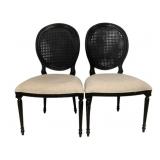 Pair Alden Home Provencal Cane  Back Chairs