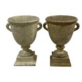 Pair Decorative Urns 11"x7"