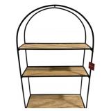 Three HandMetal/Wood Storage Shelf - 31 x 19.5 x 7