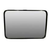 Three Hands Black Metal Wall Mirror