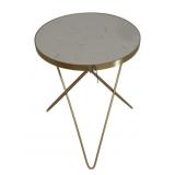 Three Hands Metal Marble Table - 20 x 16