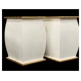 Pair Chelsea House White Wooden Drink Tables