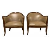 Pair Alden Home Bergere Arm Chairs