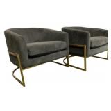 Pair Four Hands Corbin Metal Framed Chairs