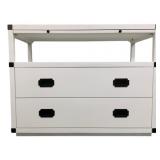Barrett White Black 2 Drawer Nightstand