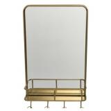 Three Hands Wall Mirror w/ Shelf & Hooks